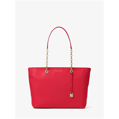 michael kors mercer chain link leather tote